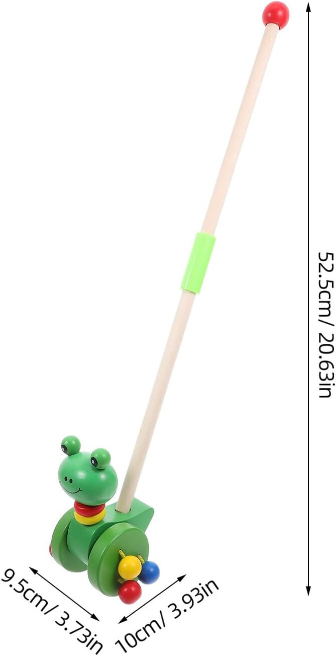 HANABASS Cartoon Animal Walker Push Cart for Learning to Walk with Removable Pole Girl and Boy Walking Aid Safe and Fun Early Development