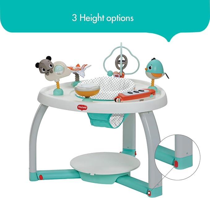 Tiny Love 5-in-1 Stationary Activity Center, 5 Modes of use: Tummy time, Activity Center, Baby Balance Board, Toddler Activity Table, Child Table and Chair, Magical Tales