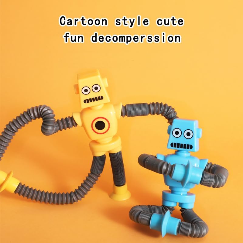 12PCS Telescopic Suction Cup Robot Toy,pop Tubes,Toys for Kids,Toddler Travel Toys,Toddler Sensory Toys,figette Toys,Fidget Toys for Kids,Treasure Box prizes,Small Toys for Kids prizes