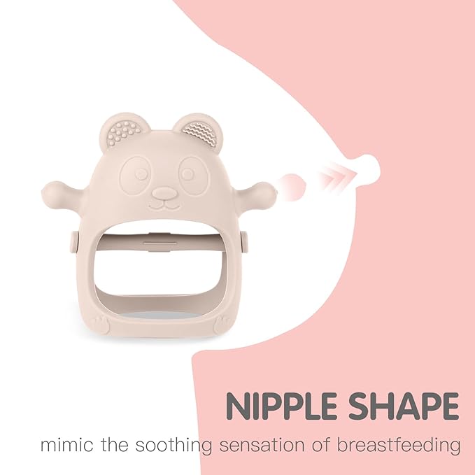 3 Pack Baby Teething Toys for 3-6 6-12 Months, Food Grade Silicone Teething Mitten, Anti Dropping Wrist Hand Teethers Baby Chew Toys for Sucking Needs, BPA Free