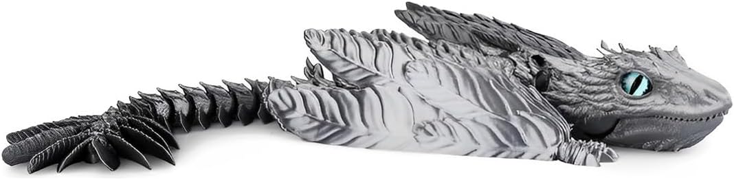 3D Printed Dragon, Feathered Wyvern Dragon, Articulated Dragon, Fidget Dragon Toys for Adult, Home Office Decor Executive Desk Toy