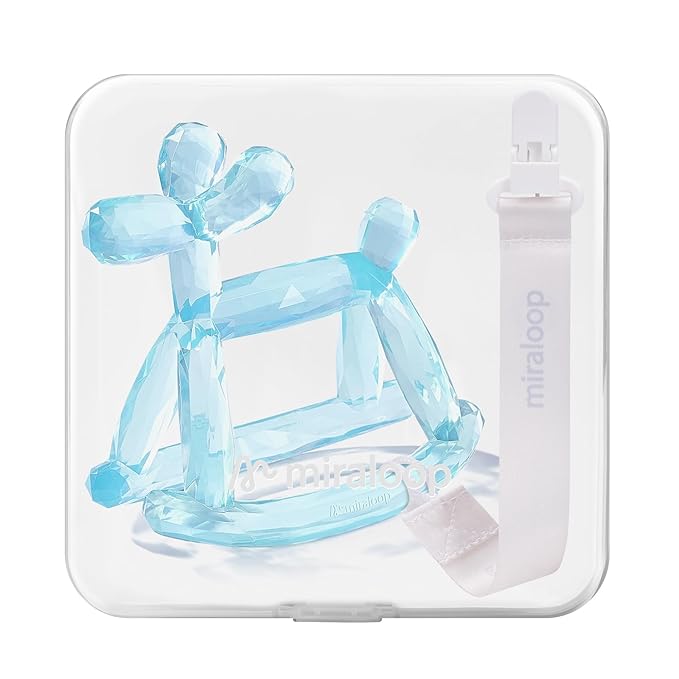 Crystal Jelly Baby Teether – Teething Toys 3-6 Months Food Grade Silicone Teether with Storage Box and Pacifier Clip, Safe for Babies (Voyages Clip+Box)