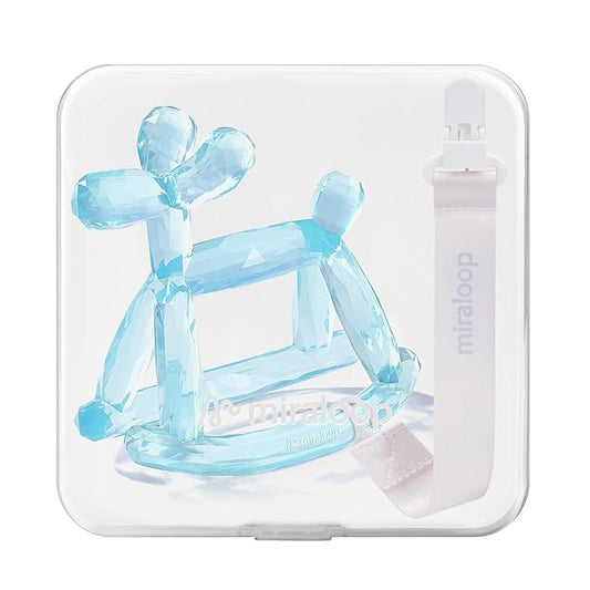 Crystal Jelly Baby Teether – Teething Toys 3-6 Months Food Grade Silicone Teether with Storage Box and Pacifier Clip, Safe for Babies (Voyages Clip+Box)