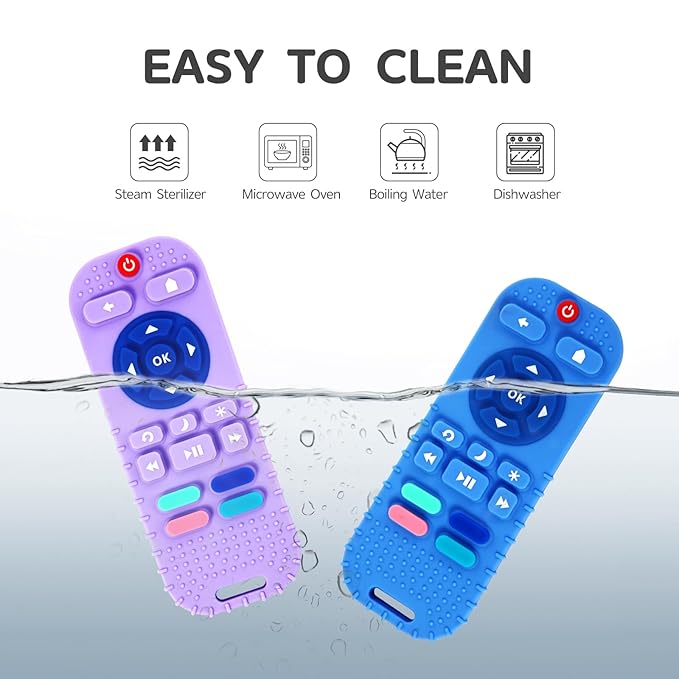 Hooku 2 Pack Silicone Teethers for Babies 6-12 Months, Sensory Teething Toys for Newborns to Toddlers, Infant Girl Boy Gifts