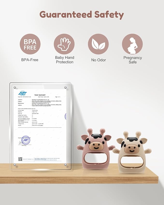 2 Pack Baby Teething Toys for 3-6 6-12 Months, Food Grade Silicone Teether Mitten, Baby Essentials Infant Teething Relief, Soothing Chew Toys for Newborn Infant Essentials