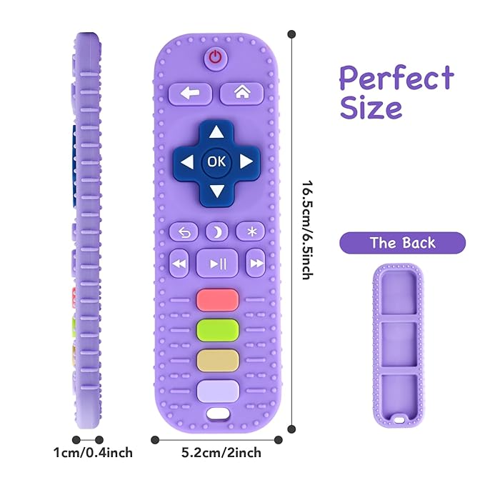 Hooku Silicone Teethers for Babies 0-6 Months, Teething Toys for Babies 6-12 Months, Baby Remote Control Toy, Infant Toys 0-3 Months, Sensory Chew Toys, Toddler Newborn Baby Girl Boy Gifts