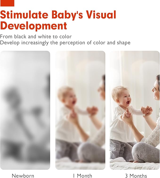 hahaland High Contrast Baby Flashcards - Black and White Infant Baby Cards 0-6 Months Tummy Time 0-3-6 Months Montessori Sensory Cards 20 PCs 6''×6'' Newborn Brain Visual Stimulation