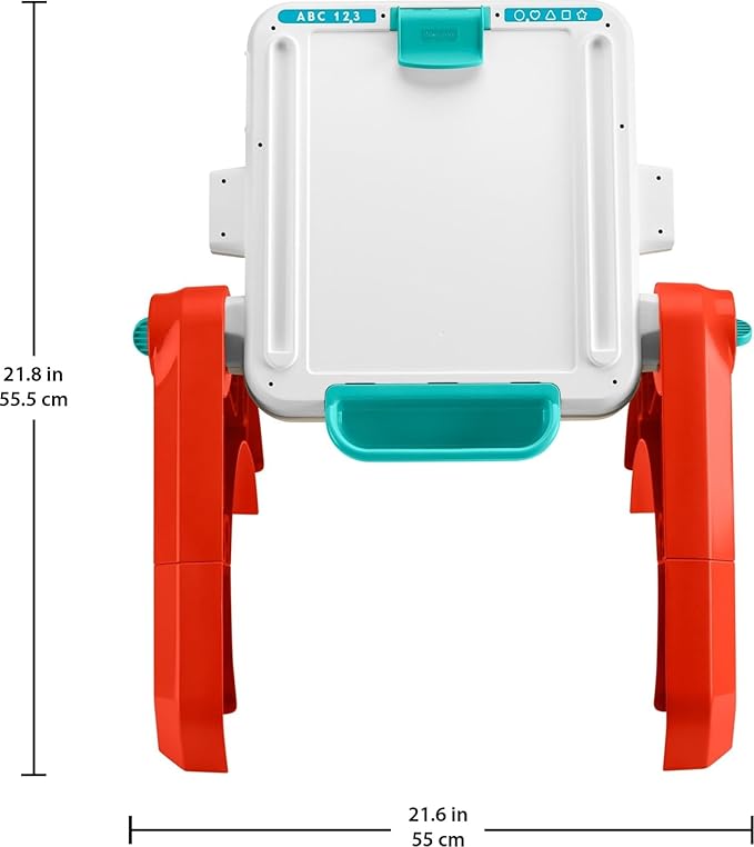 Fisher-Price Baby & Toddler Toy Laugh & Learn 4-in-1 Activity Table & Art Easel with Educational Music for Ages 6+ Months, Multilanguage Version