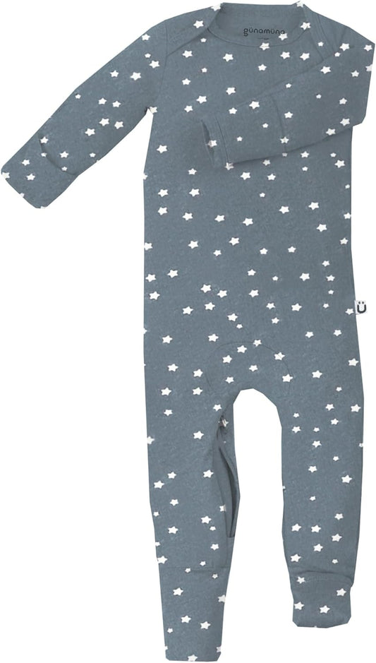 GUNAMUNA Unisex Baby Toddler Ultra-Soft Convertible Pajama, Footie or Romper Sleeper with Diaper Zipper, Newborn to 24 Months