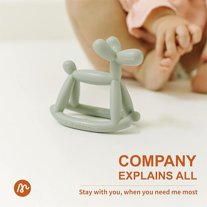 Teething Toys for Babies 0-6 Months, Jellydog Teethers for Babies 6-12 Months, Never Drop Food Grade Silicone Toddler Toys, Festivals Baby Basket Stuffers, Baby Boy Gifts, Cyan Blue