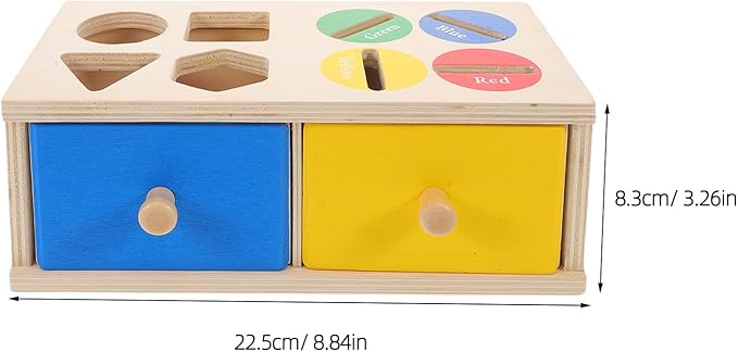 1 Set Wooden Color Sorting Toy: Color Sorting Puzzle Box for Kids - Wooden Montessori Shape Sorter Toy Geometric Matching Game for Playrooms