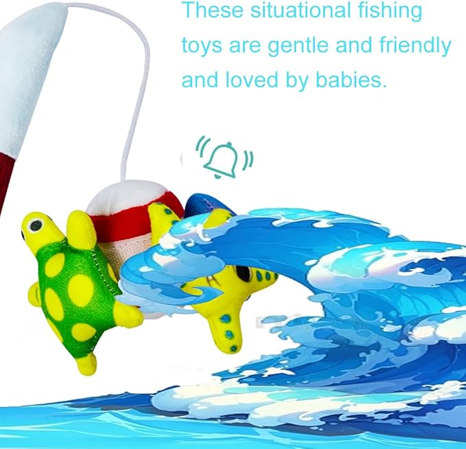 Montessori Toys for 1 Year Old, Cloth Fishing Game Toddler Toys with Stacking Cups, 22 Pcs Sorting Learning Baby Toys 12-18 Months, Birthday Gifts for 1 2 3 Year Old Boys Girls