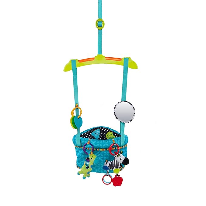 Bright Starts Bounce 'n Spring Deluxe Door Jumper for Baby with Adjustable Strap, 6 Months and Up, Max Weight 26 lbs