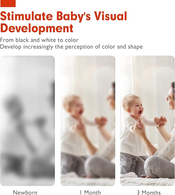 Newborn Toys High Contrast Baby Flashcards Tummy Time Baby Cards 0-6 Months Black and White Infant Toys 0-3-6 Months Montessori Sensory Cards 20 PCS 6''×6'' Visual Stimulation