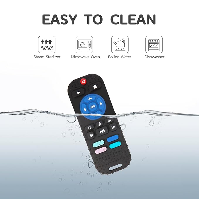 Hooku Silicone Teething Toys for Babies 0-6 Months, Teethers for Babies 6-12 Months, Remote Teether for Baby, Sensory Toys for Babies, Baby Chew Toys