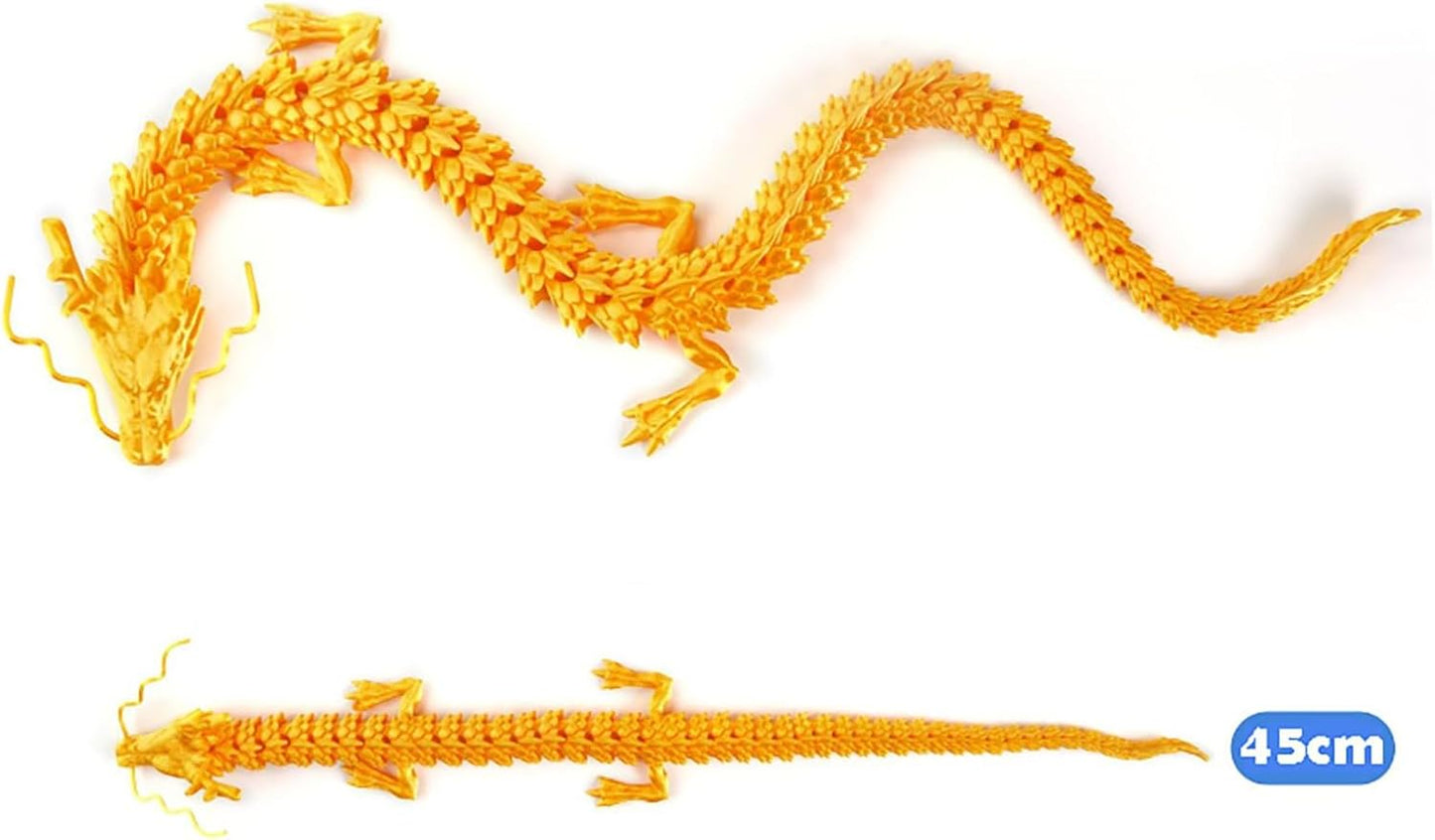 3D Printed Dragon Fidget Toy, 18in Surprise Mystery Dragon, Crystal Dragon Fidget Toy, Articulated Pye Dragon Fish/Display Cabinet/Home/Office Desktop Decor (Navy Blue)