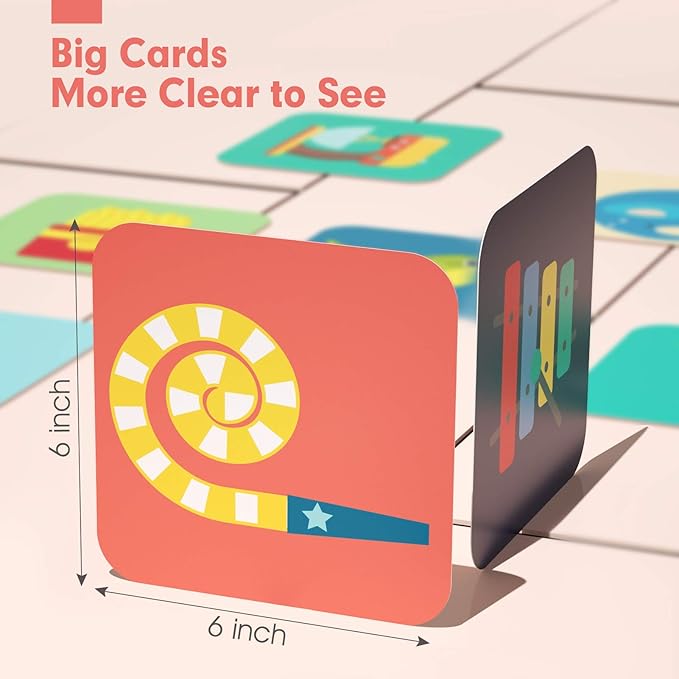 hahaland Flash Cards Baby Visual Stimulation Cards for 0-3-6-12-36 Months, 0-3 Months Infant Newborn Tummy Time Toys Gifts 6''×6'' Large for Sensory Development Black White Card Set