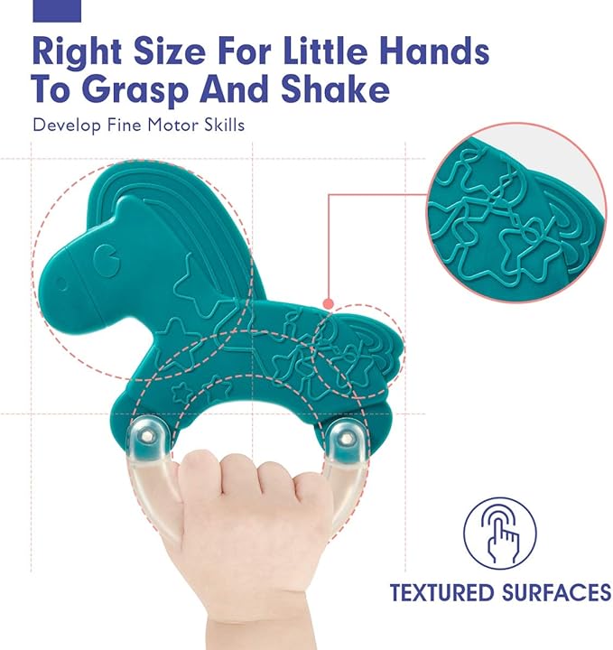 hahaland Baby Toys 0-6 Months - Baby Rattles Teething Toys 3-6 Months, Newborn Infant Toys 6-12 Months, Teether Grasping Shaker Toy Baby Gifts 6 5 4 3 Month Old Must Haves Stocking Stuffers for Babies