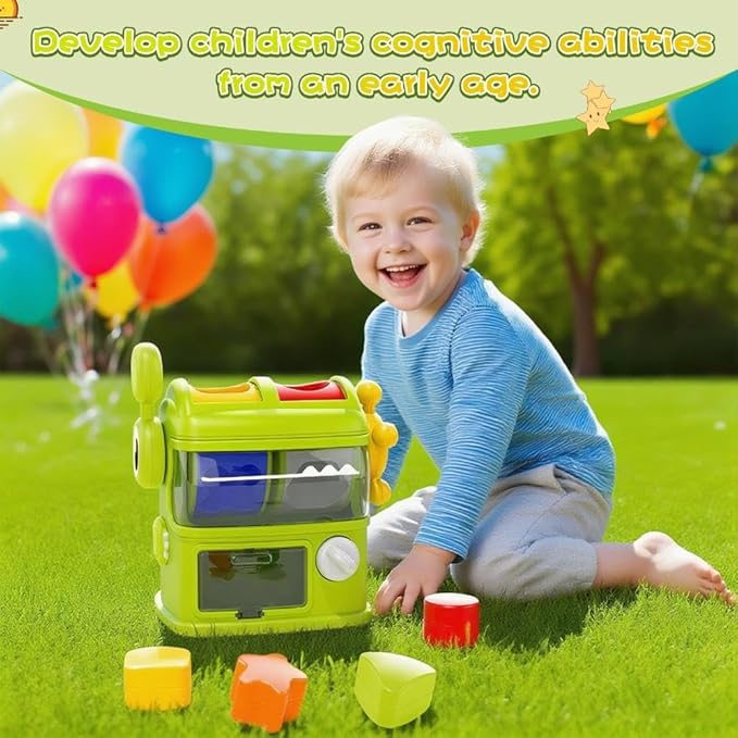 Baby Blocks Color Shape Sorter Montessori Toys for Toddlers 1-3, Sensory Toys, Preschool Learning Activities Matching Game, Educational Toy for Fine Motor Skills, Travel Gift for Boys and Girl