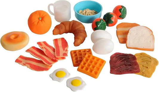 Kaplan Early Learning Life-Size Pretend Play Breakfast Meal Set - 24-Piece Play Food for Kids, Promotes Healthy Eating & Nutrition, Ideal for Pretend Play Kitchens, Toddlers, Ages 2+