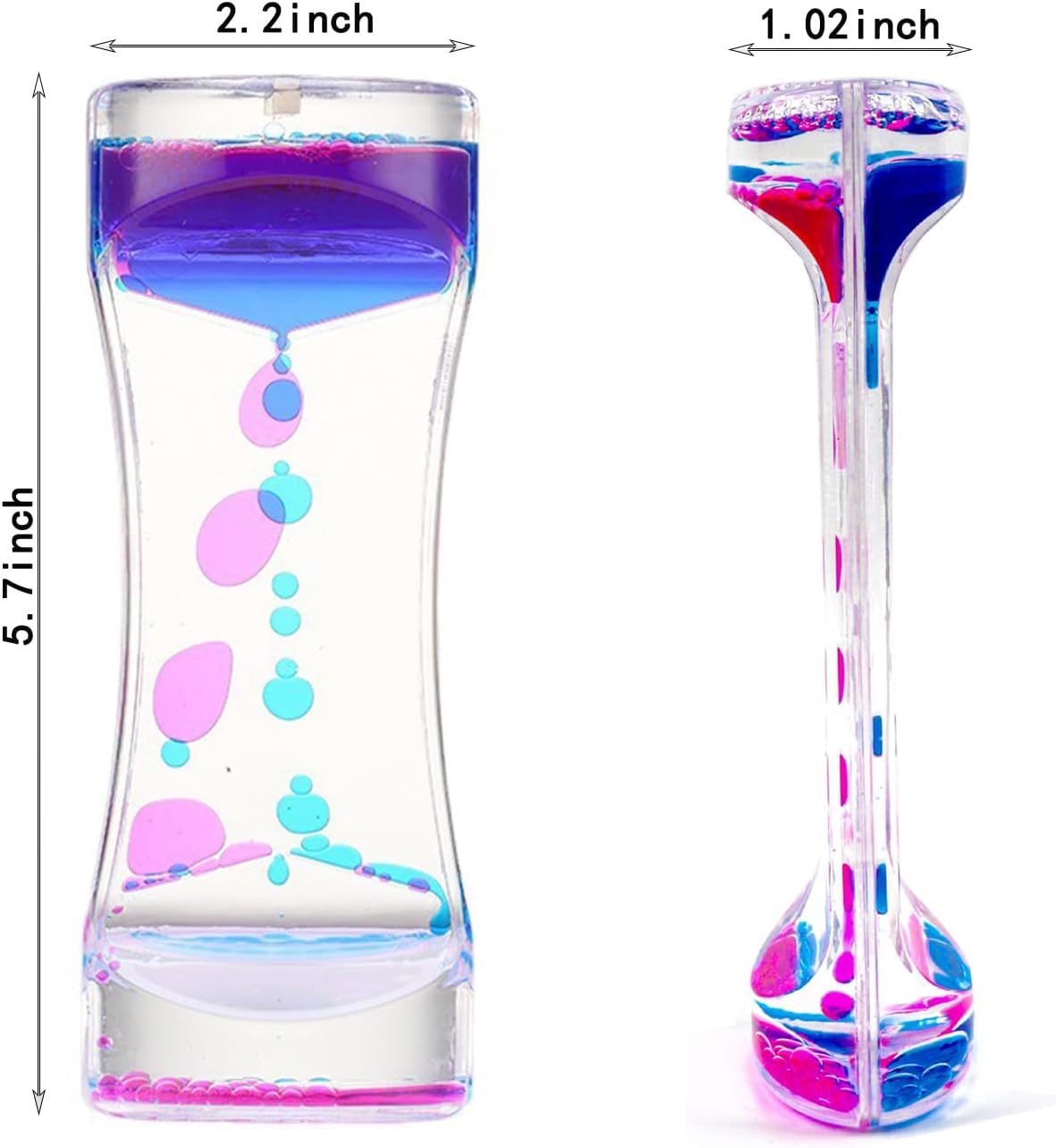 3 Pack Calming Liquid Motion Bubbler, Hourglass Type Bubbler Timer Sensory Toys for Children with Autism Toys for Children and Adults with Autism and Anxiety Relax and Calm Down School Office Toys