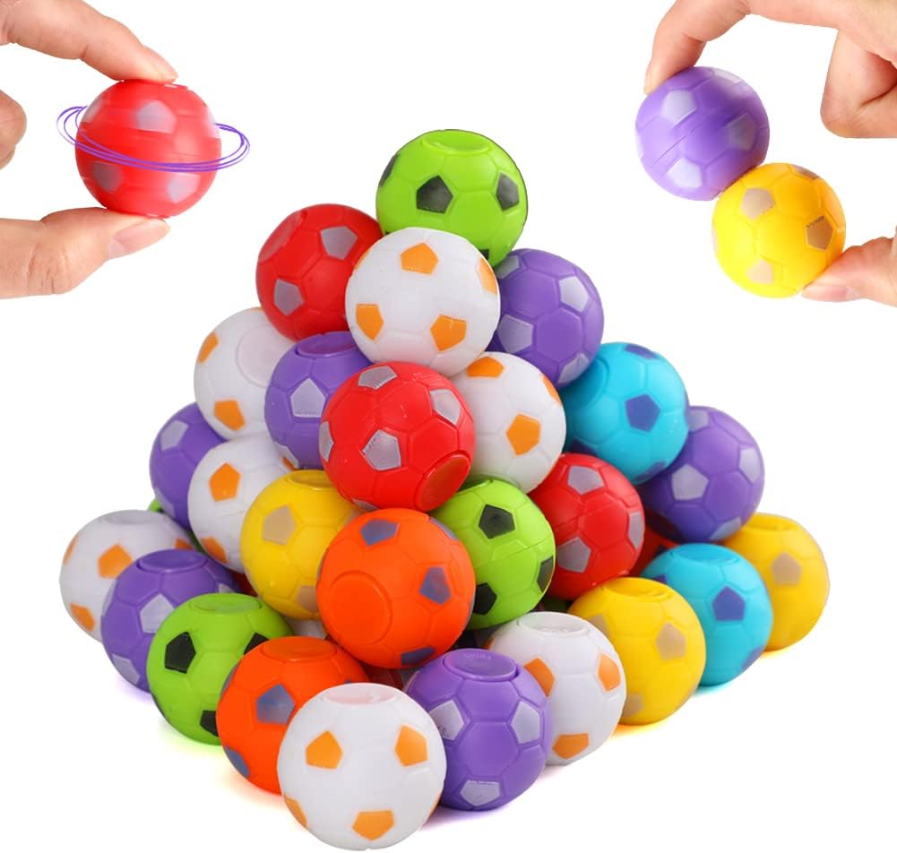 42 Pack Soccer Party Favors, Mini Fidget Spinners Soccer Ball Toys Sensory Fidget Toys Party Favors for Kids 4-8 8-12 Goodie Bag Stocking Stuffers Birthday Prizes for Classroom
