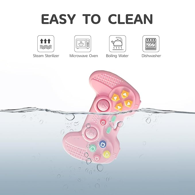 Hooku Silicone Teething Toys for Babies 0-6 Months, Teethers for Babies 6-12 Months, Remote Teether for Baby, Sensory Toys for Babies, Baby Chew Toys