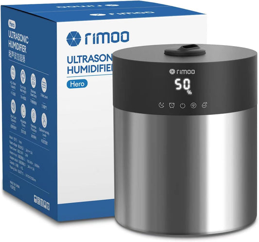 4.5L Humidifiers for Bedroom Large Room, Ultrasonic Cool Mist Humidifier with Stainless Steel Tank for Boiling Cleaning, Top Fill Humidifier with Smart Humidistat & Timer, Sleep Mode