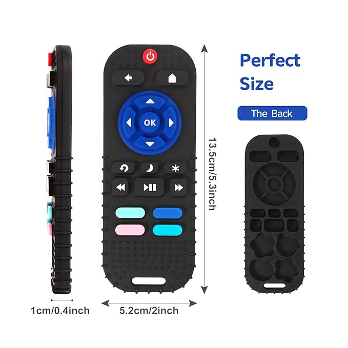 Hooku Silicone Teething Toys for Babies 0-6 Months, Teethers for Babies 6-12 Months, Remote Teether for Baby, Sensory Toys for Babies, Baby Chew Toys