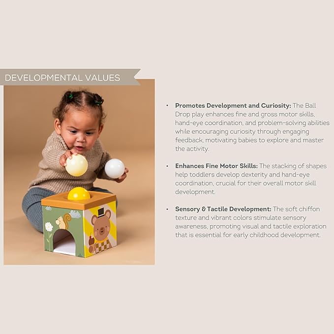 Taf Toys Multi-Sensory Montessori Baby Toy Infant Toys 6-12 Months 16pcs Pieces Baby Tissue Box Toy, Shape Sorter, Play Balls Learning Toys Toddlers 1-3 Motor Skills Development Toddler Activity Cube