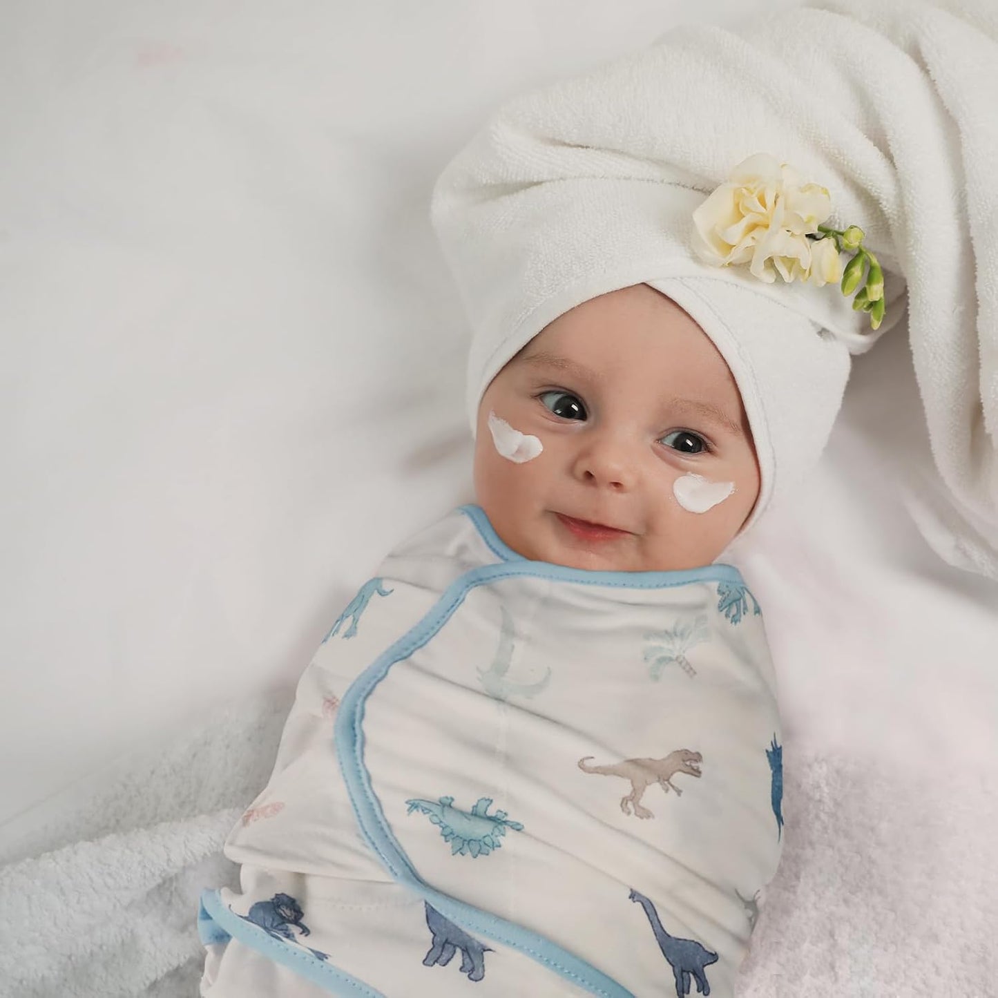 GLLQUEN BABY Swaddle 0-3 Months - 3 Pack Swaddles for Newborn, Adjustable Newborn Swaddling Wrap for Baby Boys and Girls, Swaddle Blanket Sleep Sack, Dinosaur & World, Easy Change