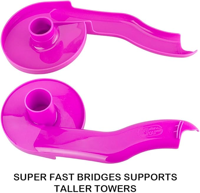 WEofferwhatYOUwant Advanced Ball Drop Toy – 16-Piece STEM Playset for Toddlers with 2 Purple Bridges & 8 Spiral Ramps | Creative Building Fun | Safe 9M+ | Interactive Family Play | Durable, Stackable