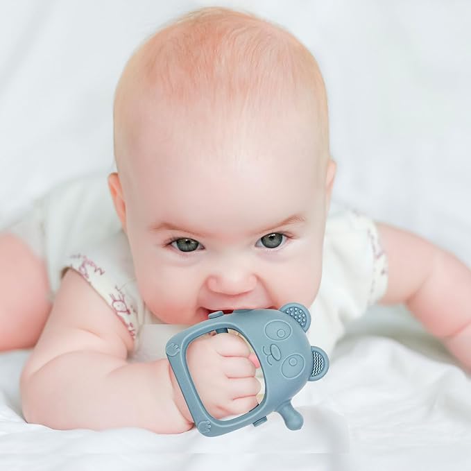 Baby Teething Toys for Infants 3+ Months Set of 3, Easy to Hold Silicone Teething Mitten with Soft Textures for Sensory Exploration and Teething Pain Relief, Baby Chew Toys for Sucking Needs