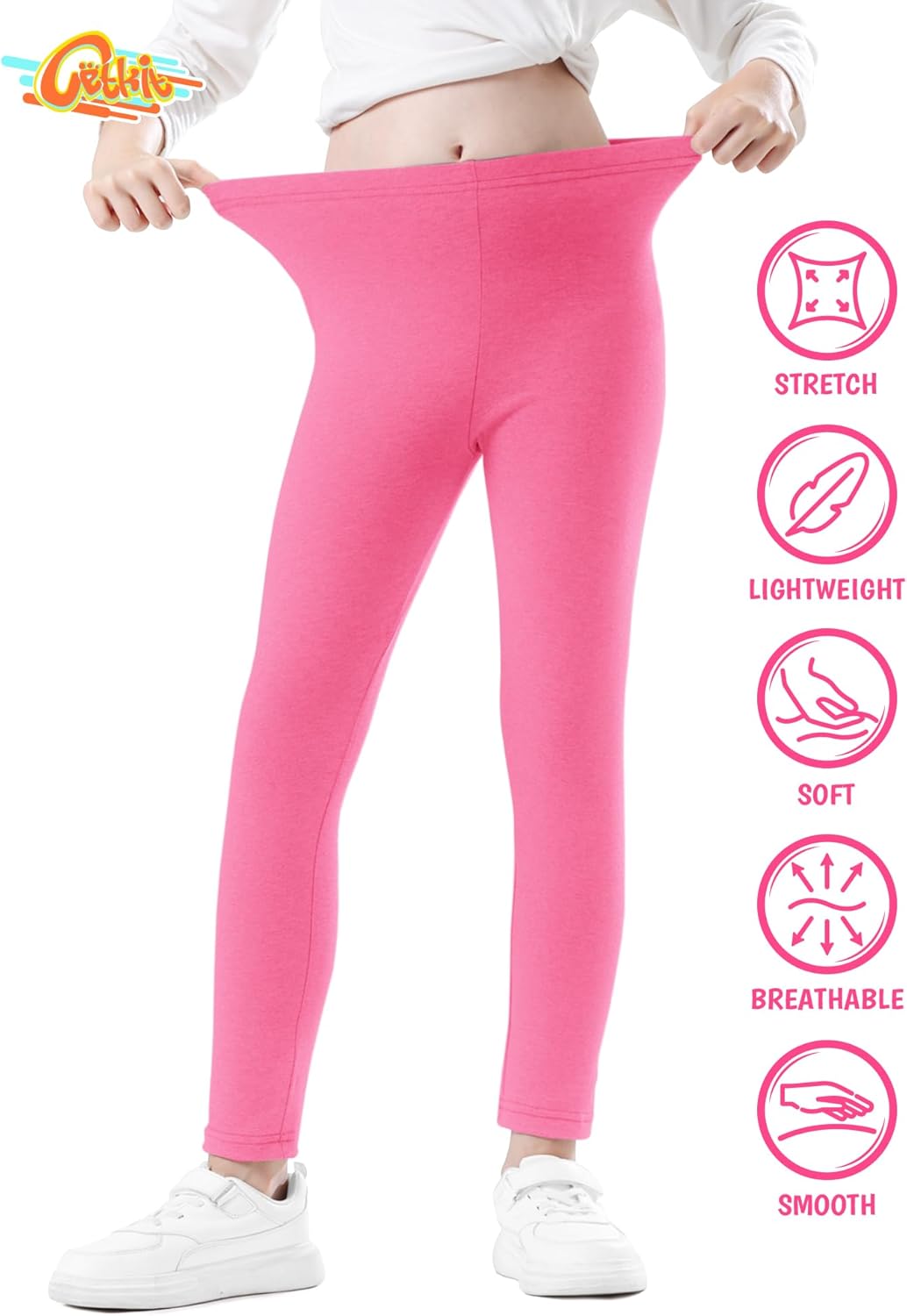 Girls Leggings Cotton Leggings for Toddler Footless Girls Pants Stretchy Baby Girl's Pants Infant Basic Leggings Size 6M -14Y