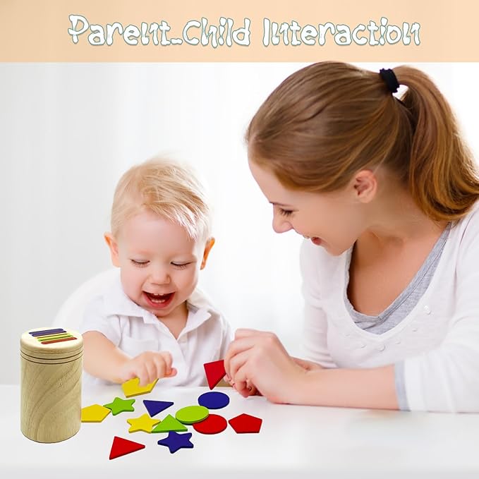 Wooden Montessori Sticks Toys for Kids, 8 Colors Natural Wood Toddler Learning Sorting Toys for 3 Year Old, Sensory Matching Game Birthday Gifts for Boys Girls (Multi-Shaped Flake)