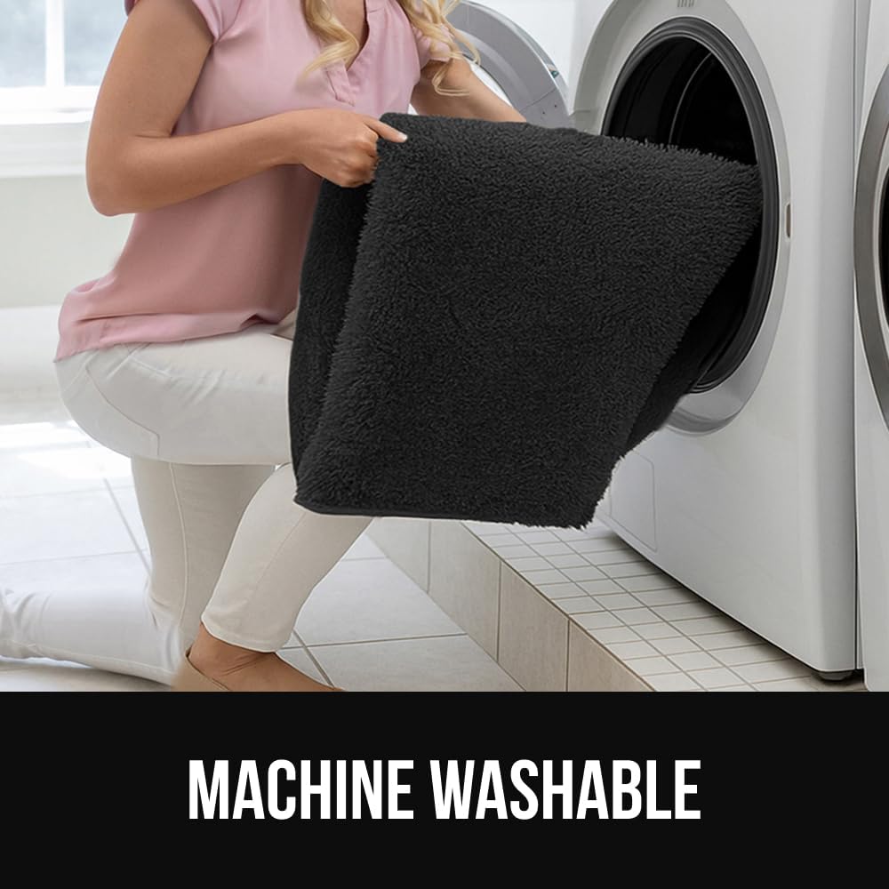 GORILLA GRIP Ultra Soft Washable Area Rug, Stain and Slip Resistant Plush Thick Carpet for Bedroom Living Room, No Shed Floor Rugs, Pet Friendly, Dorm Essentials, Kids Nursery Home Decor, 4x6, Black