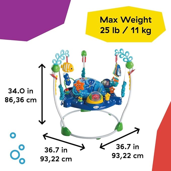 Baby Einstein Neptune's Ocean Discovery Activity Baby Jumper Activity Center, Ages 6 Months +, Max Weight 25 lbs., Unisex