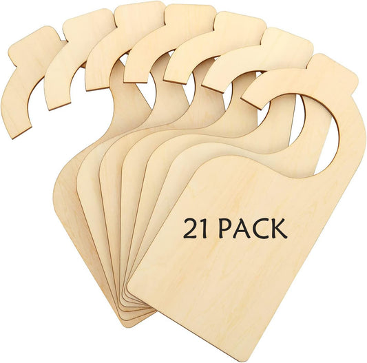 21 Pack Blank Clothing Rack Divider, Wooden Closet Size Divider, Closet Dividers Hanging Closet Dividers for Home Nursery Baby Clothes