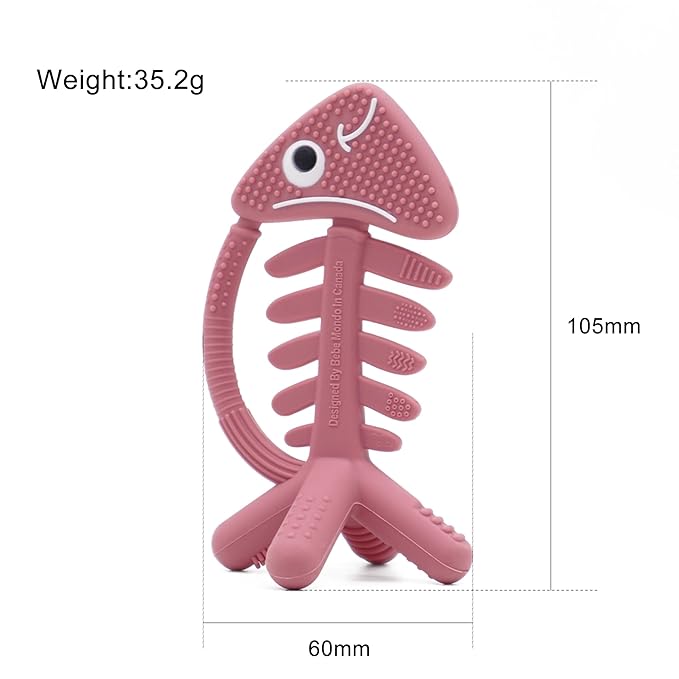 3 in 1 Infant Toys, Baby Teething Toys 3–6 6–12 Months, Teethers for Babies 0–3–6–12 Months for Teething Relief, Baby Gift, Baby Teether Toys, Silicone Sensory Toys, USA Patent Pending, Fish (Yellow)