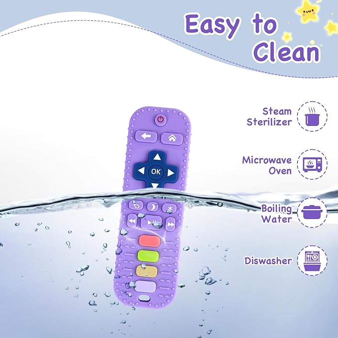 Hooku Silicone Teethers for Babies 0-6 Months, Teething Toys for Babies 6-12 Months, Baby Remote Control Toy, Infant Toys 0-3 Months, Sensory Chew Toys, Toddler Newborn Baby Girl Boy Gifts