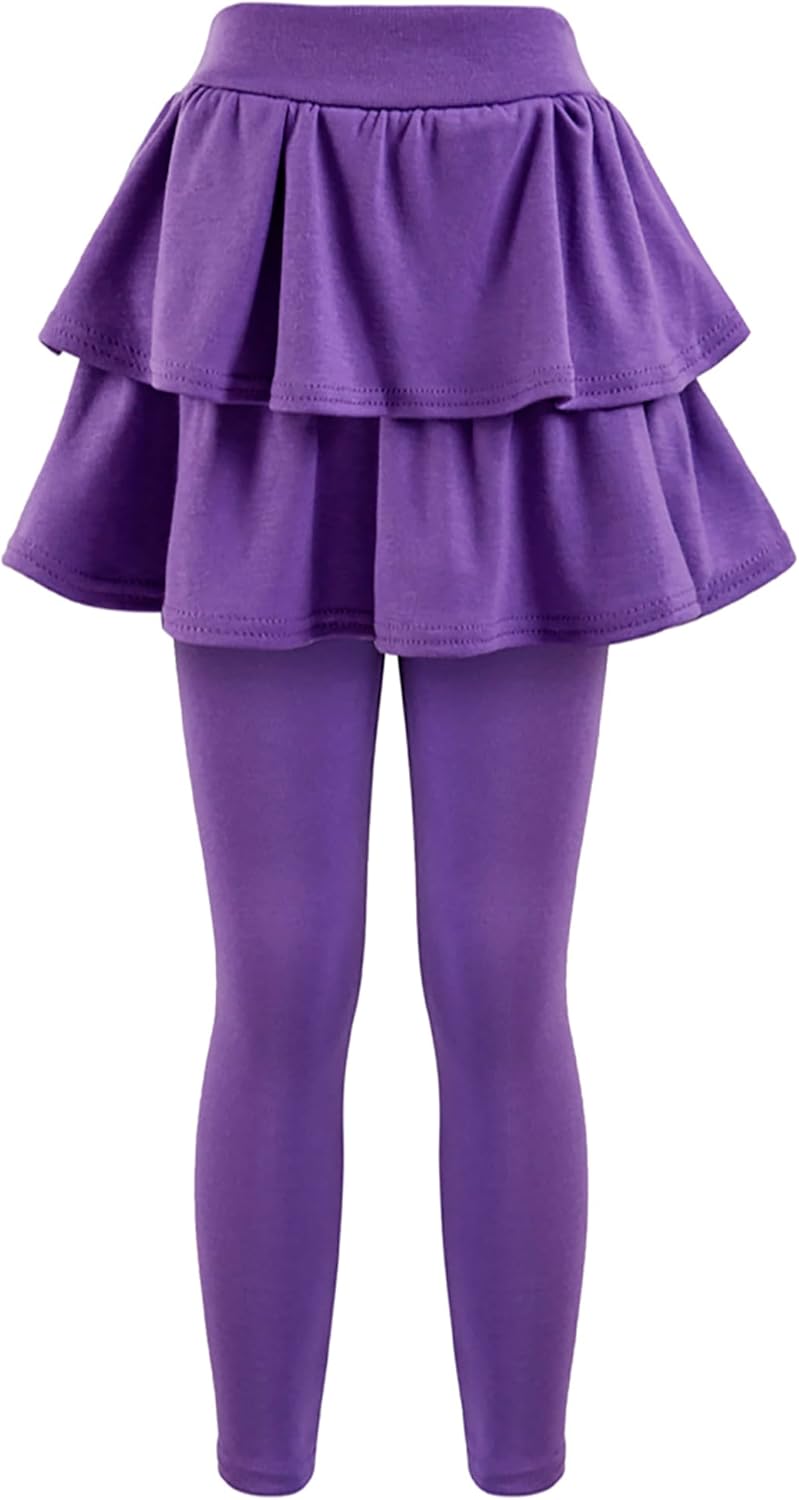 Girls School Uniform Pants Leggings with Skirts Stretch Warm Jegging 4-12 Years
