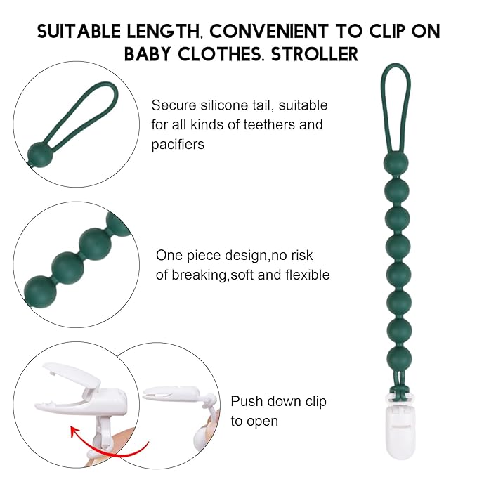 Baby Food Grade Silicone Carrier Vehicle Teether Toy with Pacifier Clip Holder,Teething Toys Gift Set for 3 Months+ Boys and Girls,Freezer Safe,BPA Free.(Garbage Truck)