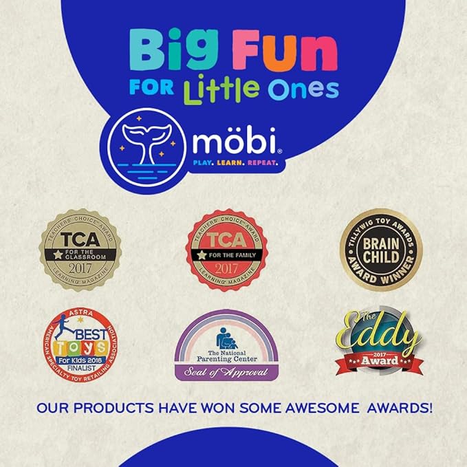 Mobi Wigloo Activity Toy - Sensory Activities for Toddlers and Kids, Teething Toy Made with Food Grade Silicone, BPA and Phthalate Free - Babies 6-12 Months and Up, Pack of 1