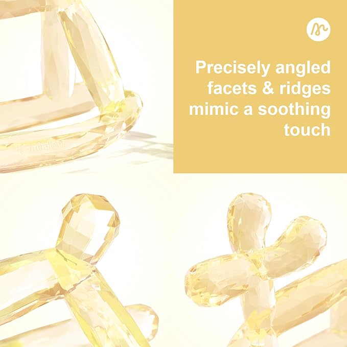 Crystal Jelly Baby Teether – Jellydog Teething Relief Toy for Infants 3-6 Months, Silicone Handheld Teething Toy, BPA-Free, Odorless, Prevents Choking, Safe for Babies (Citrine)