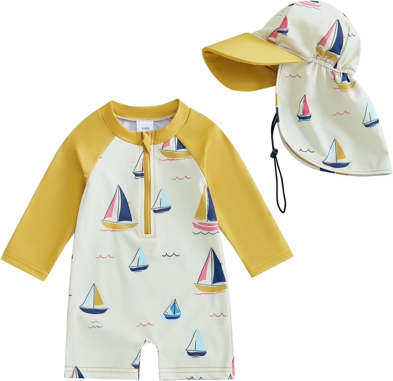 Hnyenmcko Baby/Toddler Boy Rash Guard Swimsuit Long Sleeve One Piece Zipper Swimwear Sunsuit Infant Bathing Suit Beachwear