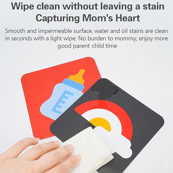 High Contrast Baby Flashcards, 96 Pcs Black White Colorful Visual Sensory Stimulation Learning Activity Card for Newborn Ages 0-3-6-12 Months, Brain Developmental Infant Toys Montessori Gift