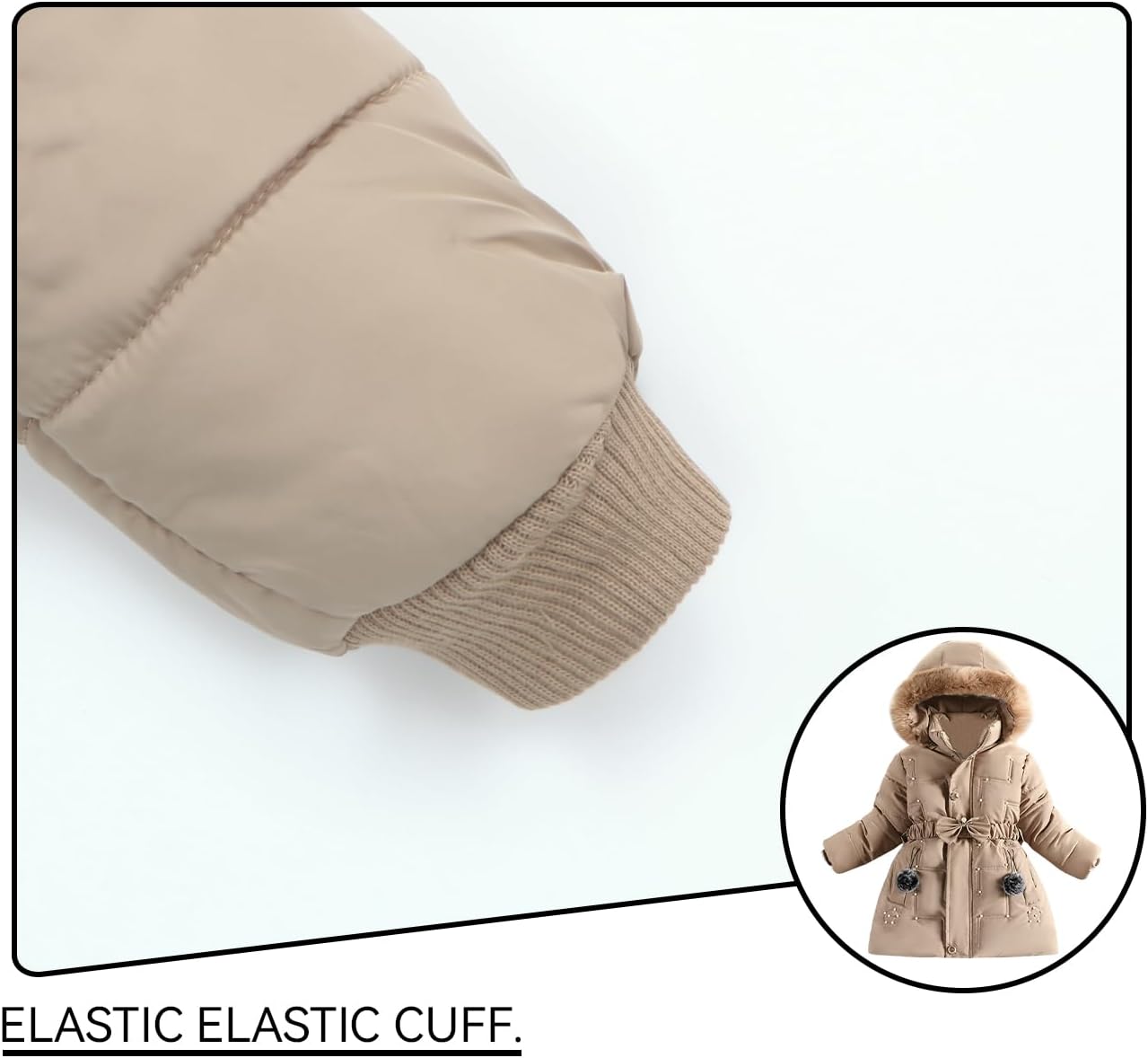 Girls Winter Dress Coats Faux Fur Hooded Fleece Jackets Waterproof Parka Outwear