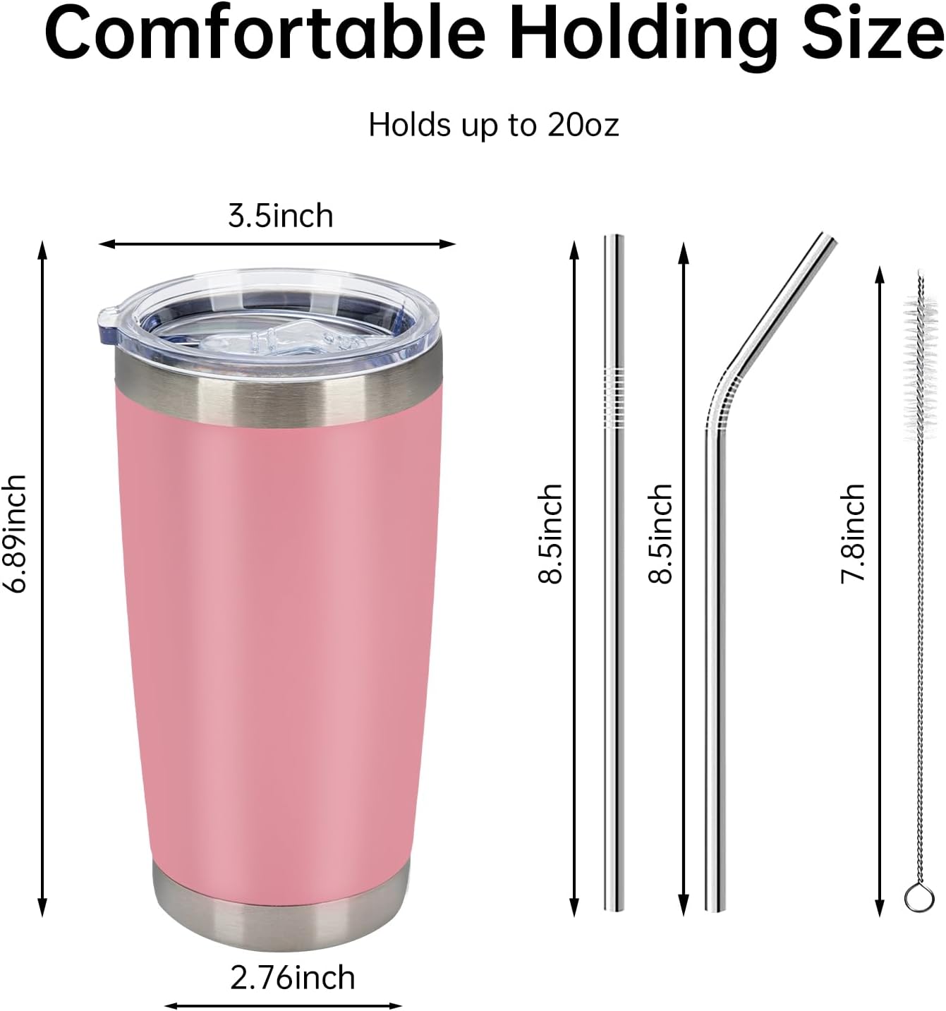 IEOVIEE 32 Pack 20oz Stainless Steel Bulk Tumblers with Lids and Straws Double Wall Insulated Travel Mug Durable Powder Coated Tumbler Bulk Cup for Cold and Hot Drinks(Pink)