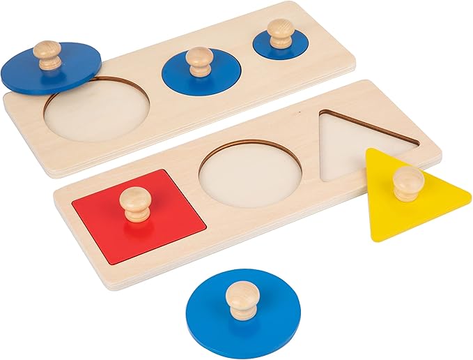 Montessori Shape Puzzle for Toddlers 1-3 - Learning Color & Shape Sorter,Baby Puzzles 12-18 Months with Jumbo Knob,Educational Toys Gifts for Boys and Girls (Multiple Shape Puzzles/Circle Puzzle)