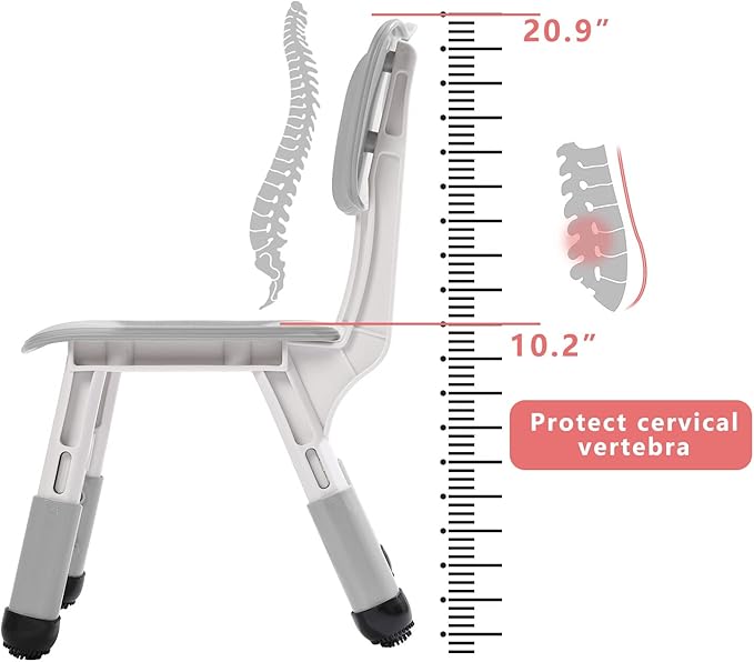 4 Piece Kids Chair Set 3 Levels Adjustable Stackable Kids Chairs Ideal for Playrooms, Schools, Daycares and Homes Washable and Easy to Clean Max Weight 220LB(Grey 4Piece Set)